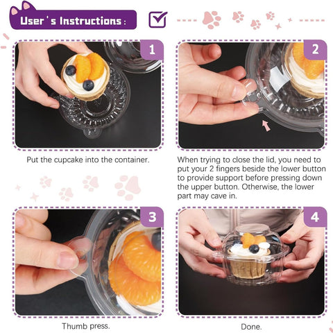 VGOODALL dome lids seal securely for portable dessert packaging.