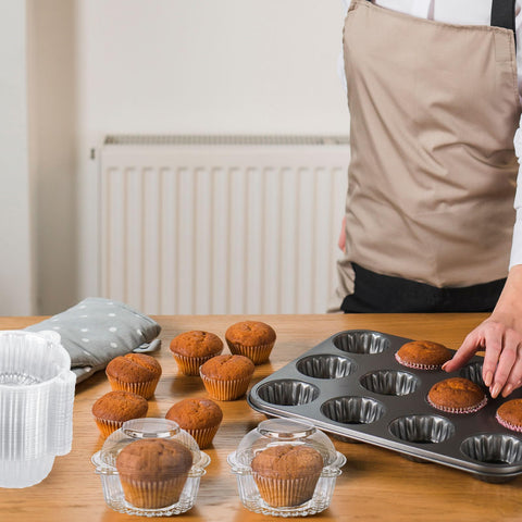 VGOODALL food-grade plastic containers keep cupcakes fresh and organized.