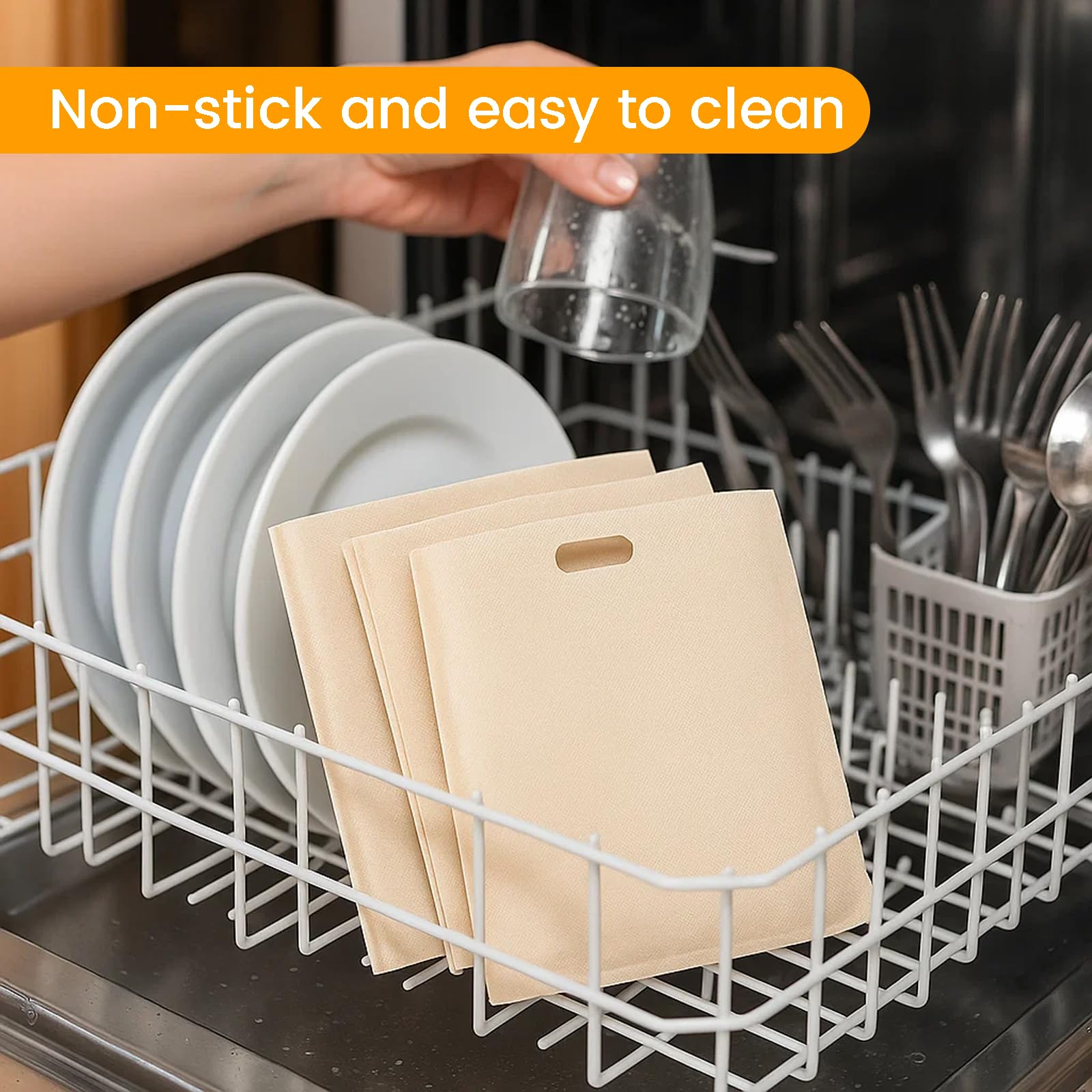 VGOODALL bags tolerate up to 250°C for toaster, oven, air fryer use.