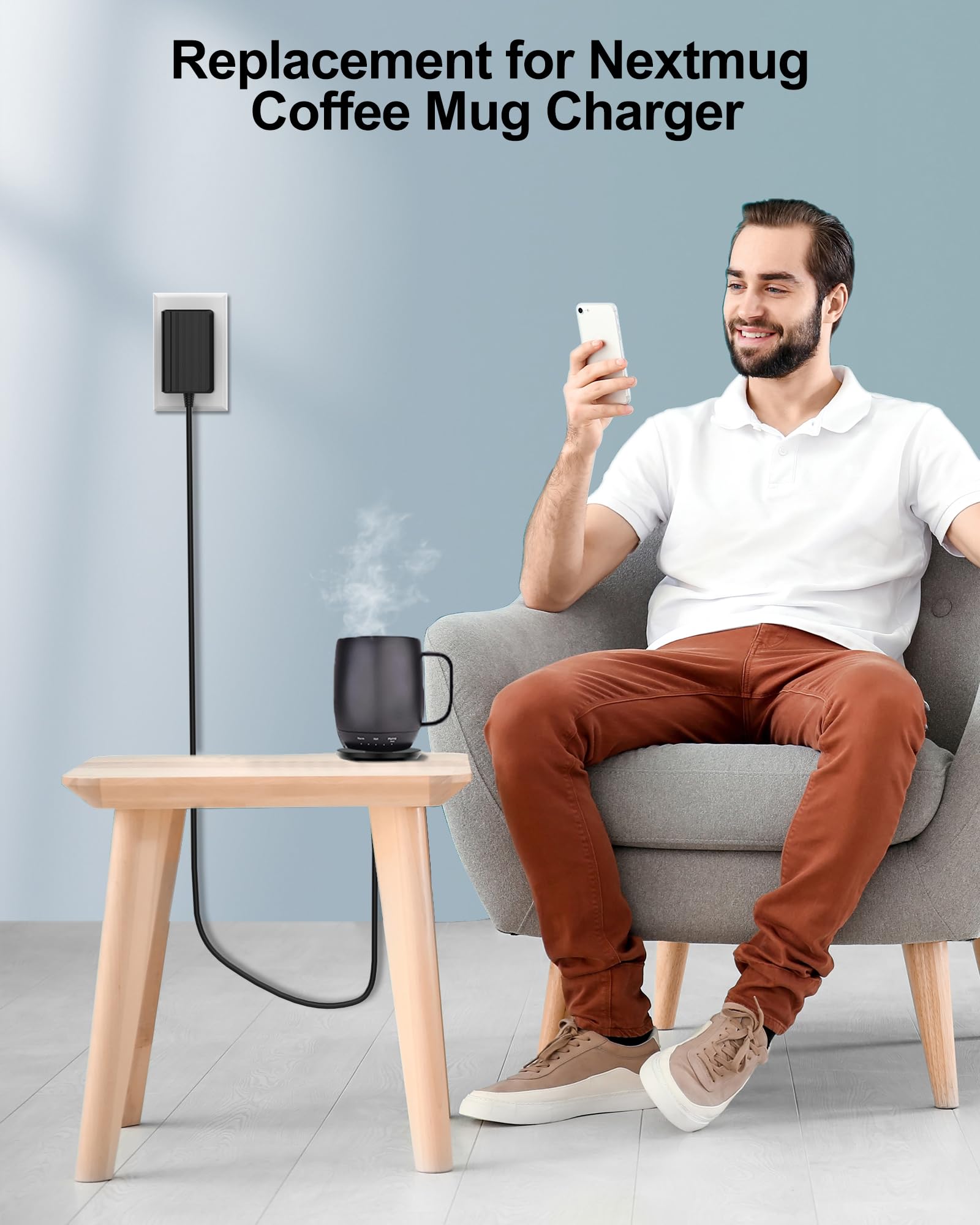 vhbw charger with power cord included for ready setup