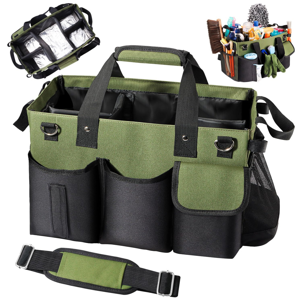 Viajero wearable cleaning caddy bag with large capacity for organized tools