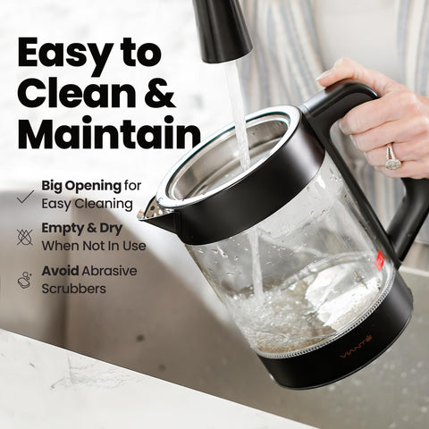 Vianté kettle care tips: rinse and empty after use for best performance