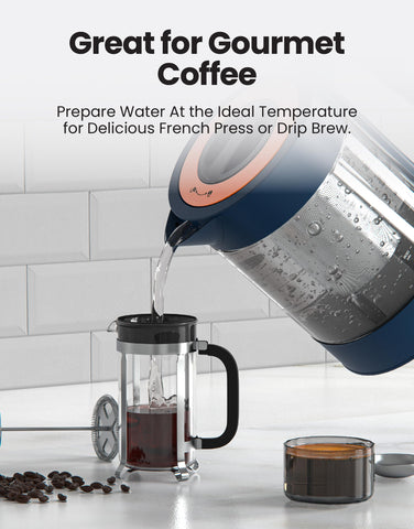 Vianté 304 stainless steel and borosilicate glass build resists stains and cleans easily.