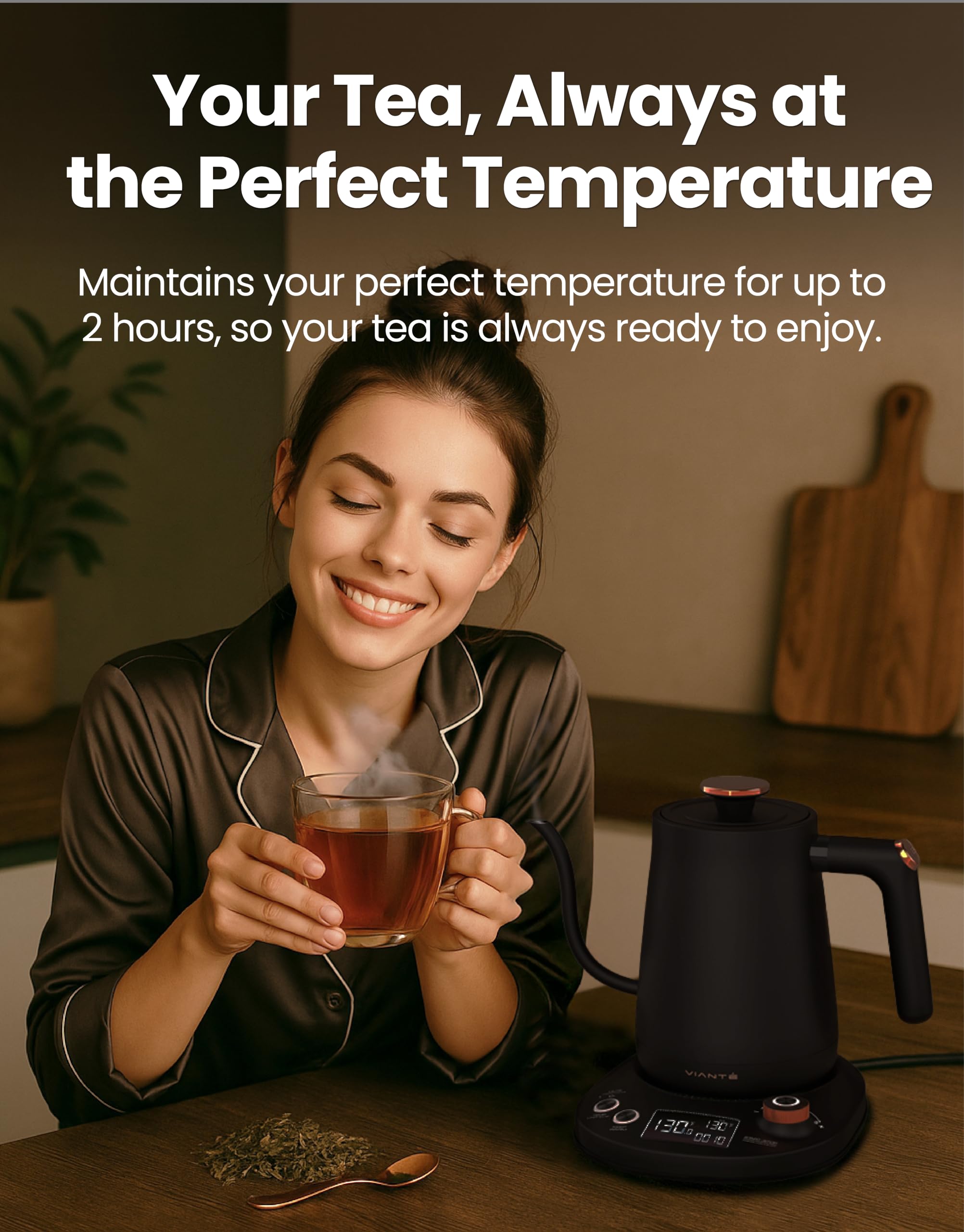 Vianté kettle with rapid boil technology for quick heating