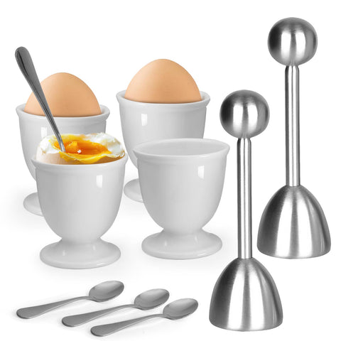 Vibedor stainless steel egg spoons for quick, mess-free tasting.