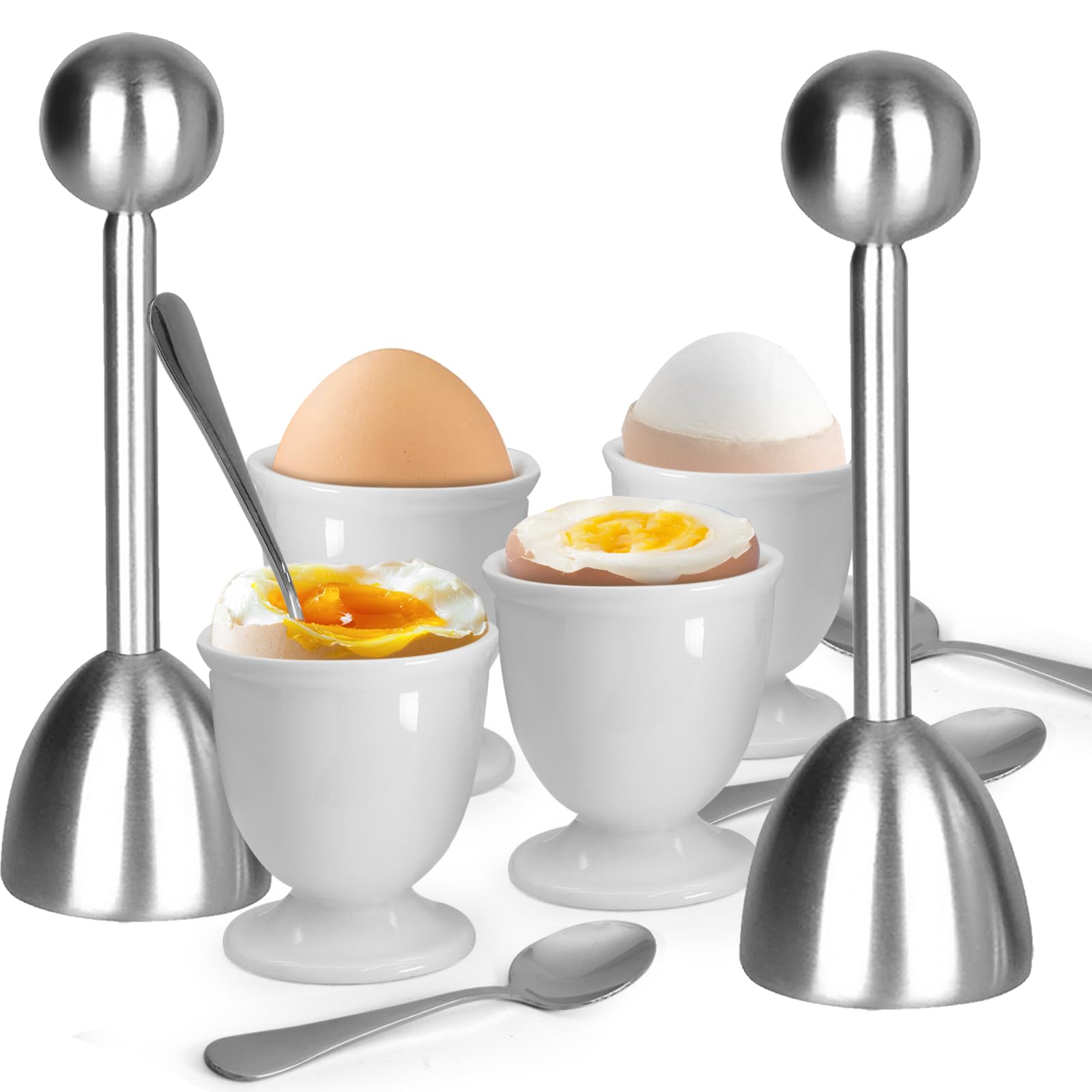 Vibedor egg topper set for cleanly peeling soft-boiled eggs.