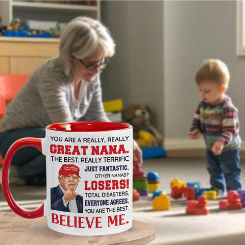 Viberty Nana mug closeup design highlighting playful artwork for gifting.