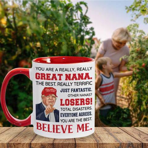 Viberty Nana mug gift packaging idea, ready for Christmas or Mother's Day.