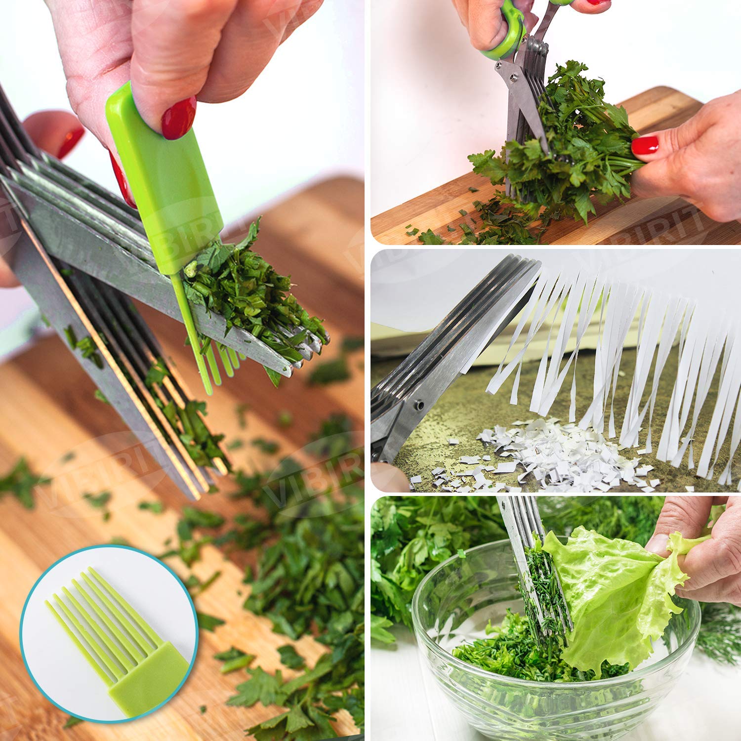VIBIRIT herb stripper quickly removes leaves.