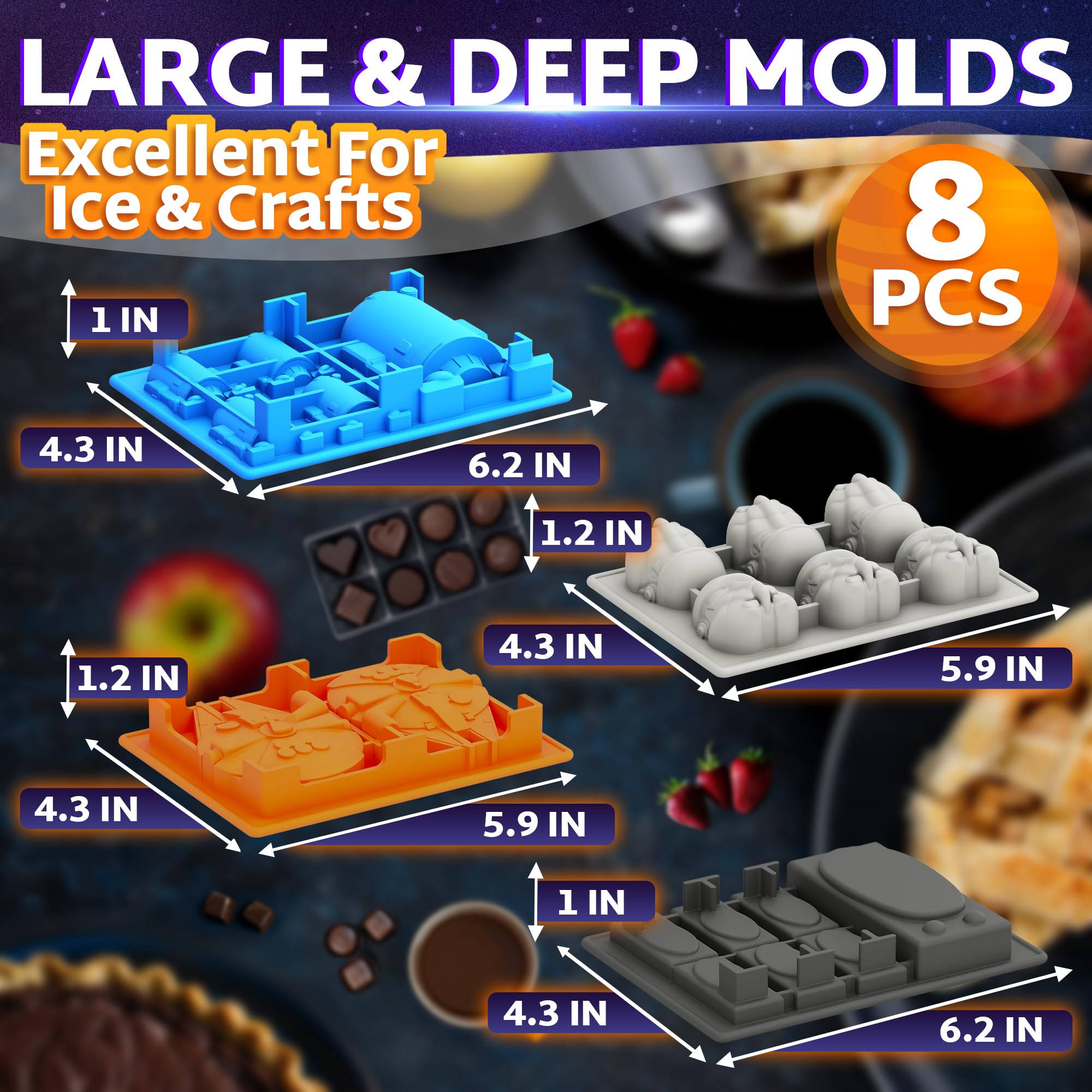 Vibrant Kitchen Space Candy Molds for fun galaxy-shaped sweets