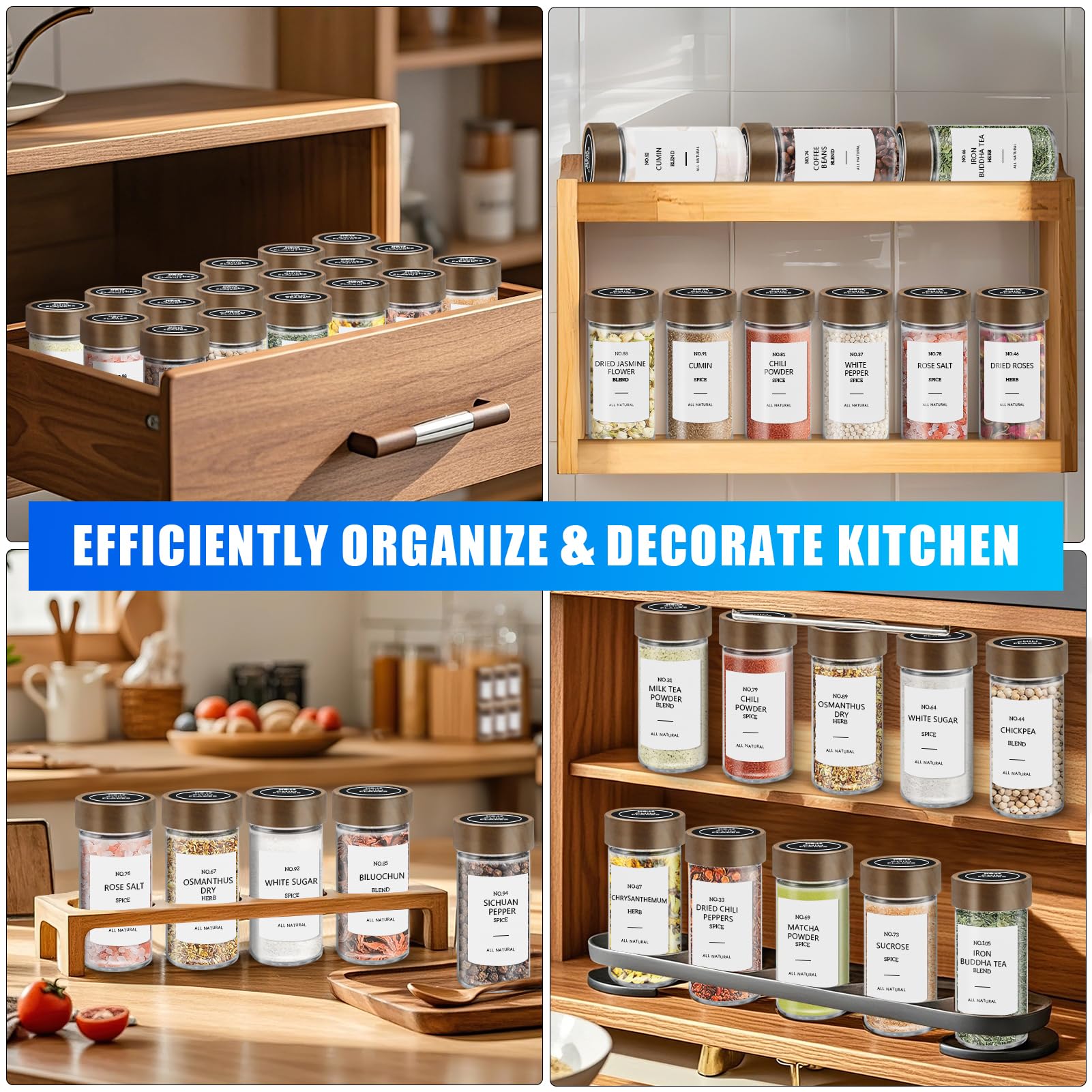 VIBRATITE acacia lids seal tightly to preserve aromas