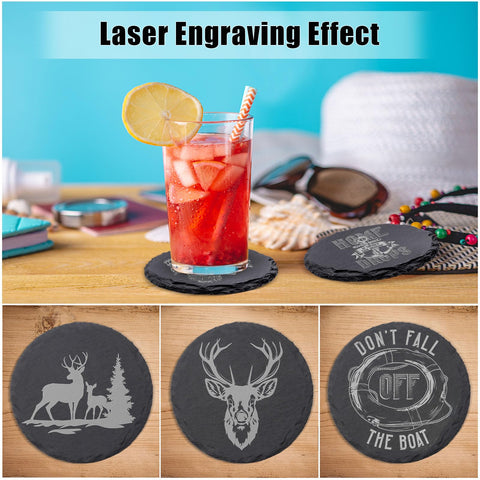VIBRATITE slate coasters double as stylish home decor accents.