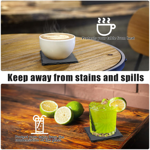 VIBRATITE bulk-pack slate coasters arranged for dining and bars