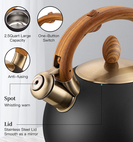 Ergonomic handle on VICALINA kettle, comfortable grip for easy pouring.