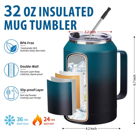 VICKNIY two‑in‑one lid for chugging or sipping with straw functionality.