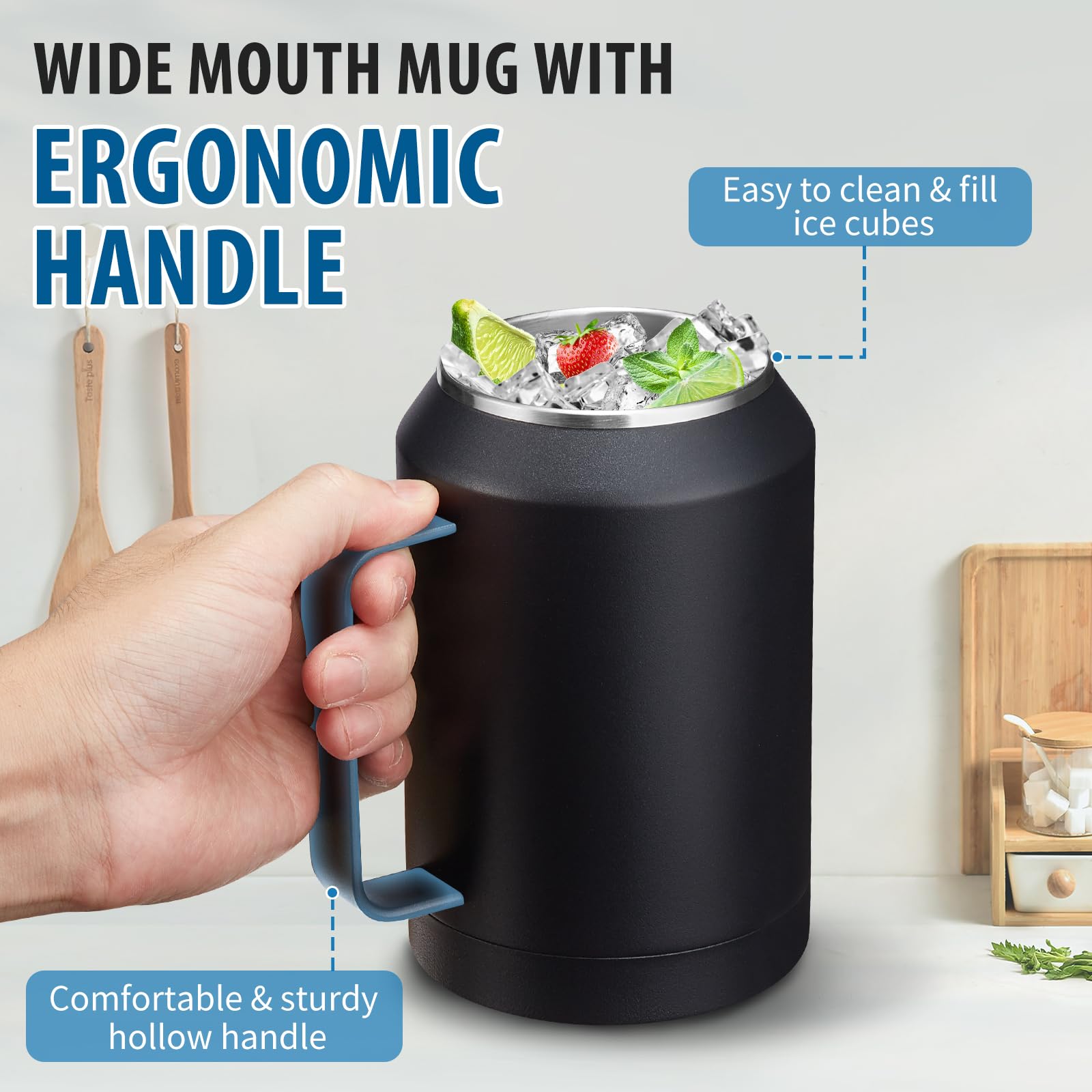 VICKNIY wide‑mouth design for easy filling and cleaning.