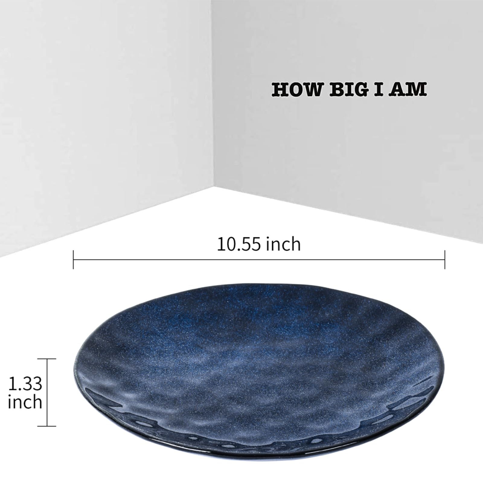 vicrays blue glazed porcelain plate with curved edge adds elegance
