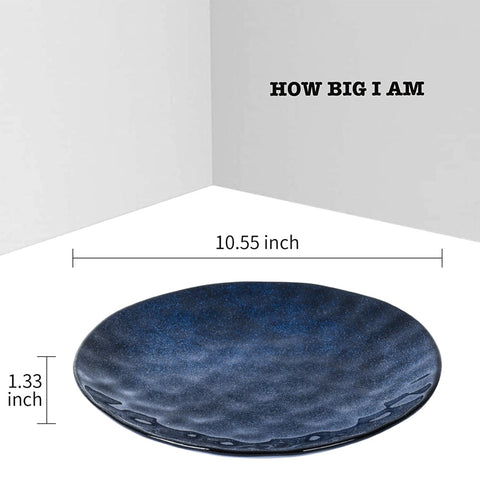 vicrays blue glazed porcelain plate with curved edge adds elegance