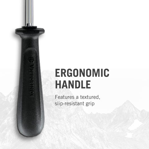 Industrial chrome-plated steel adds blade hardness and stain resistance.