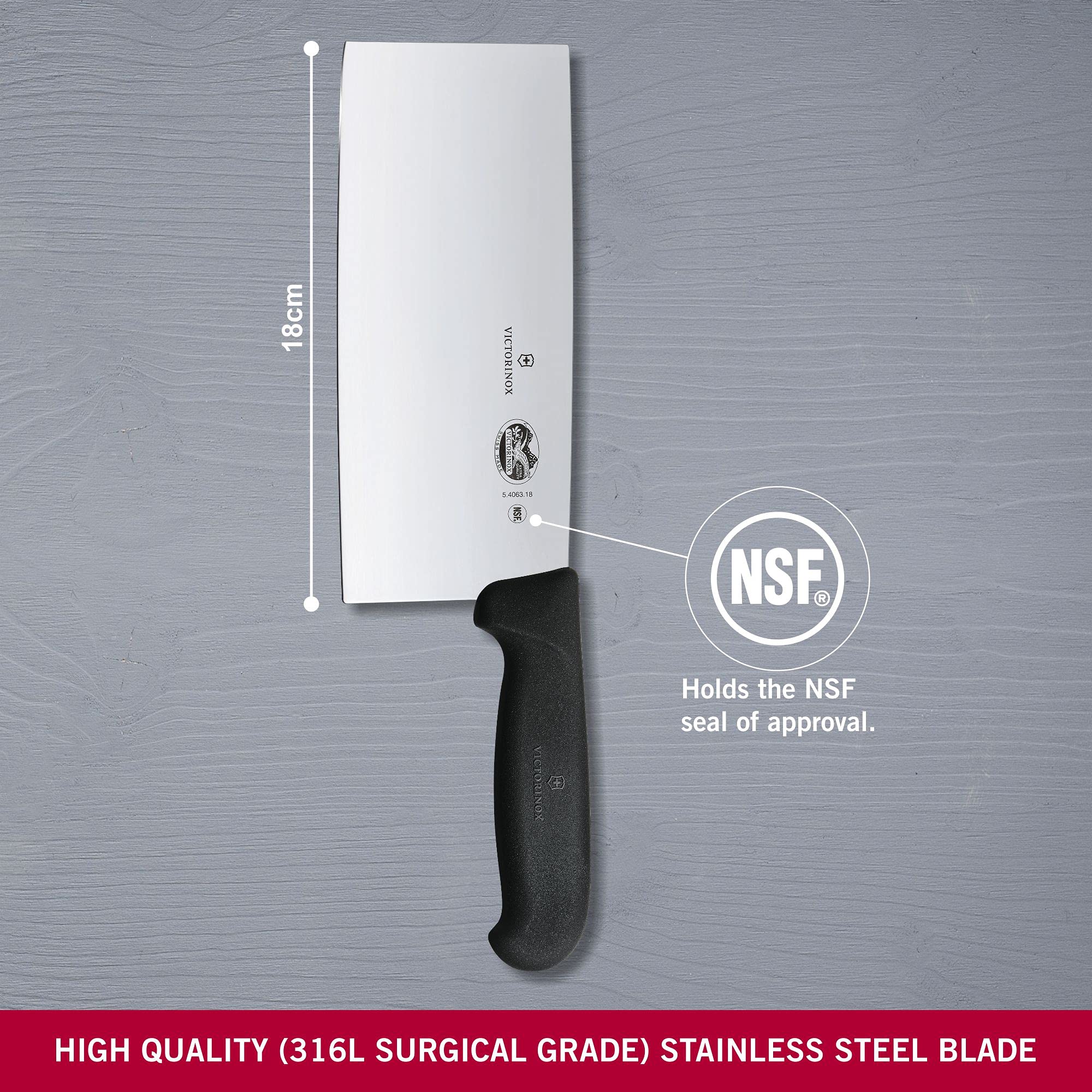 Victorinox Chinese Chef Knife cutting meat in bowl demonstrates versatility in prep