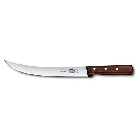 Victorinox curved breaking knife with rosewood handle for precise slicing in everyday cooking