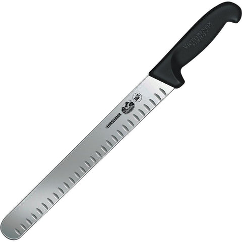 Victorinox Fibrox 12-Inch Slicing Knife with Granton edge for smooth non-sticking slicing