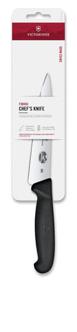 Victorinox Fibrox 6-Inch Knife ergonomic grip enhances comfort during chopping.
