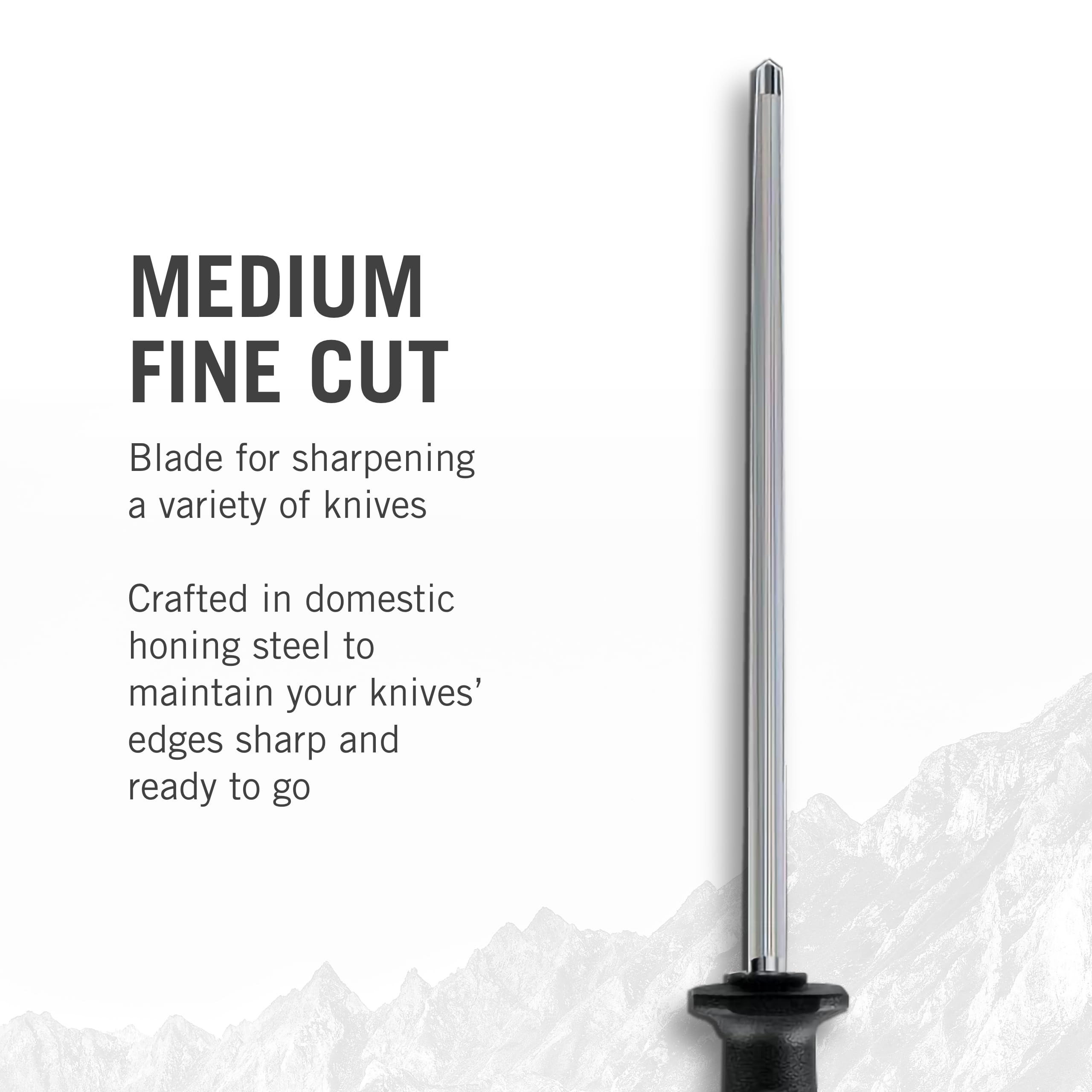 Fibrox textured handle provides secure grip during sharpening.