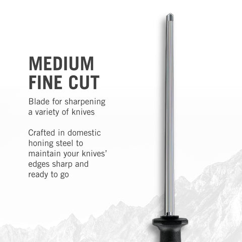 Fibrox textured handle provides secure grip during sharpening.