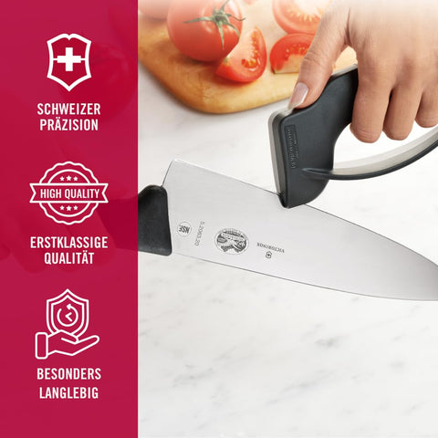 Everyday use with Victorinox sharpener in a busy kitchen.