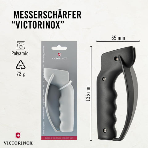 Victorinox handheld sharpener non-slip grip ensures secure handling.