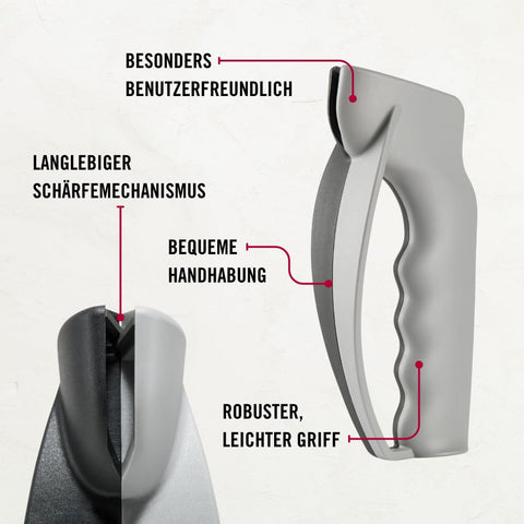 Victorinox-weighted balanced feel aids precise sharpening motion.