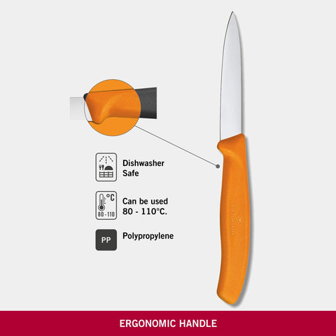 3.25-inch Victorinox paring knife ideal for peeling fruit and vegetables.
