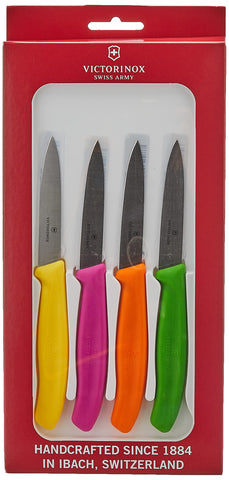 Victorinox Swiss Classic paring knife with yellow handle enables intricate trimming and fruit prep.
