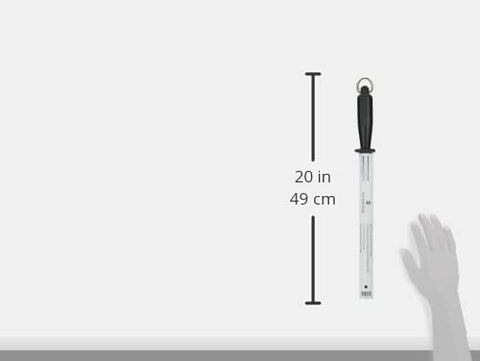 Victorinox sharpening steel close-up highlighting round form for edge maintenance.