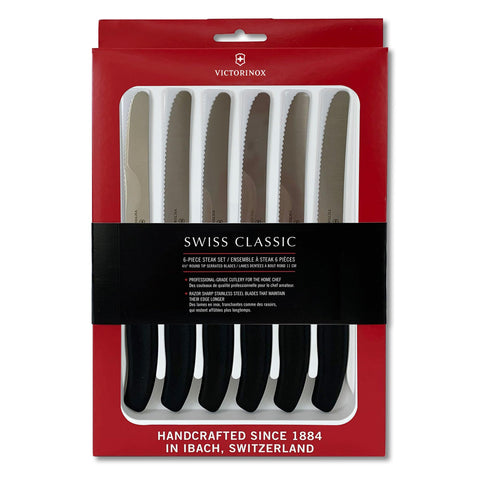 Victorinox Swiss Classic 6-piece steak knives set with 4.5-inch blades for precise slicing