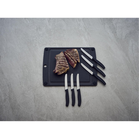Dishwasher-safe Victorinox Swiss Classic steak knives for easy cleanup