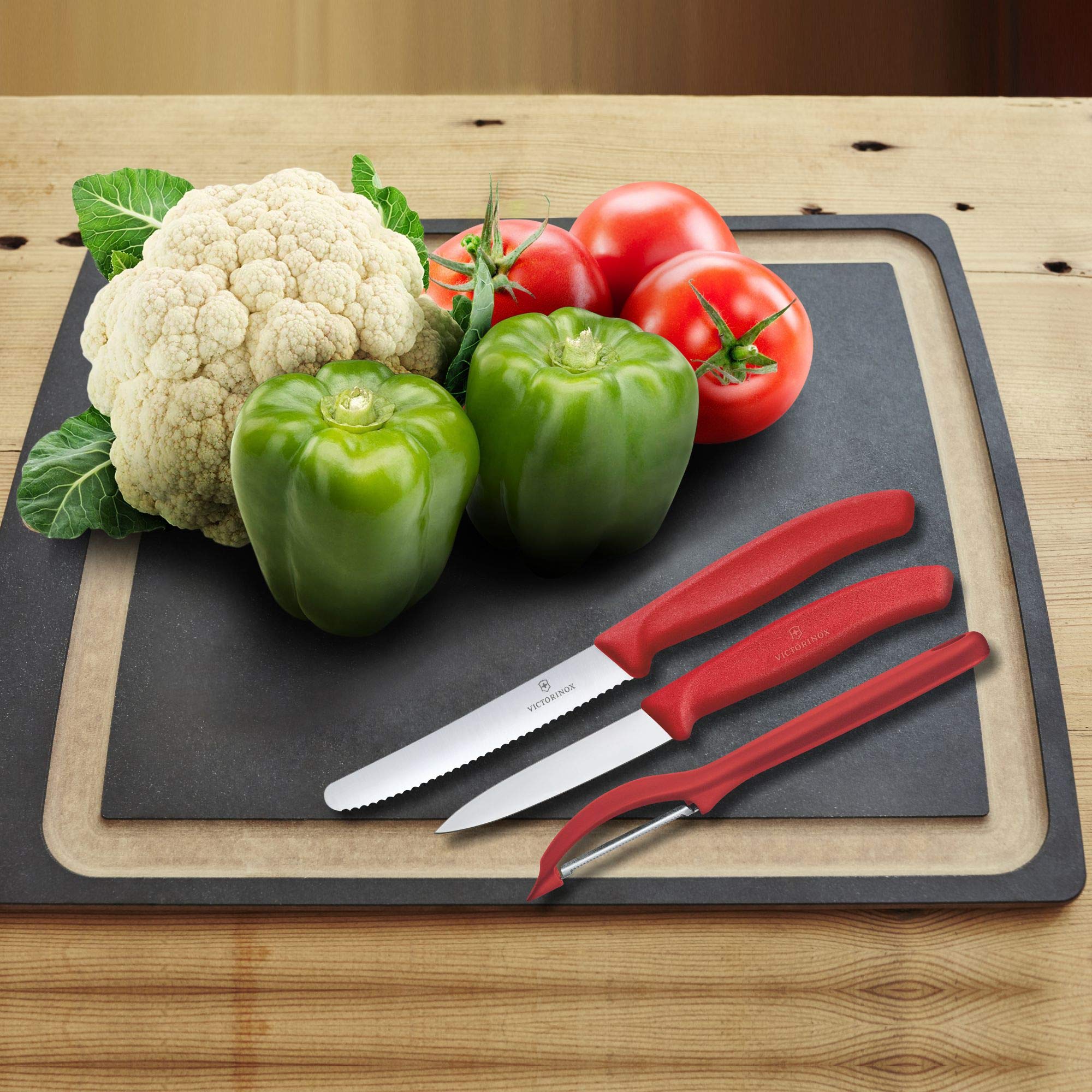 Victorinox Swiss Classic 3-piece kitchen set displayed on a counter.