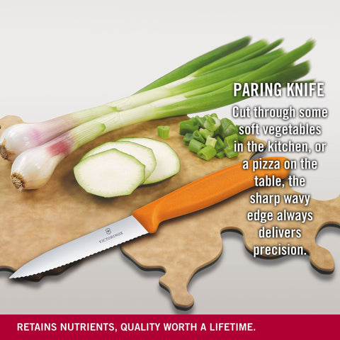 Victorinox paring knife in kitchen during meal prep highlighting versatility