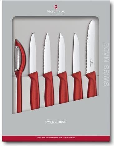 Victorinox Swiss Classic paring knife set 6 red for precise prep tasks and versatile kitchen work