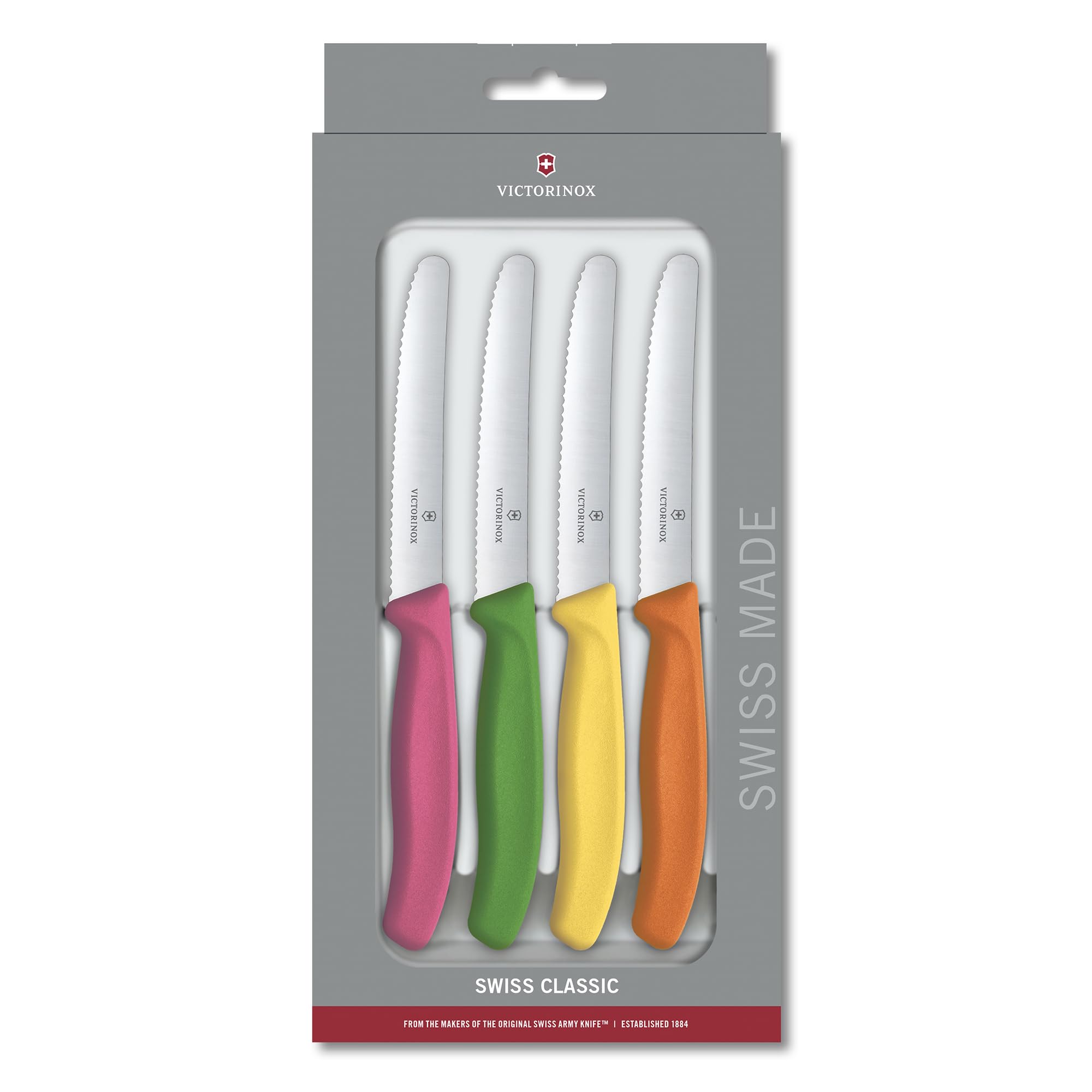 Victorinox Swiss Classic paring knife set blade close-up for precise slicing and edge retention.