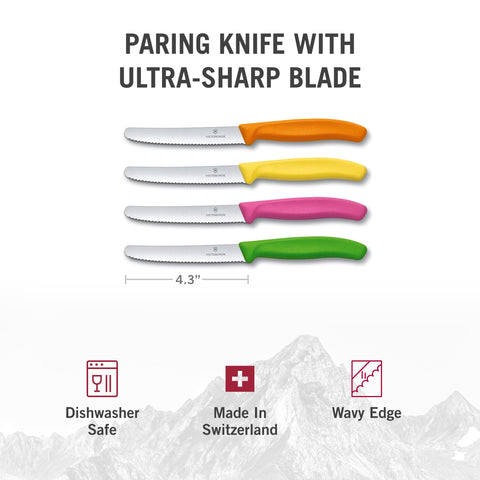 Victorinox Swiss Classic paring knife set precision blade for small, controlled tasks like dicing onions.