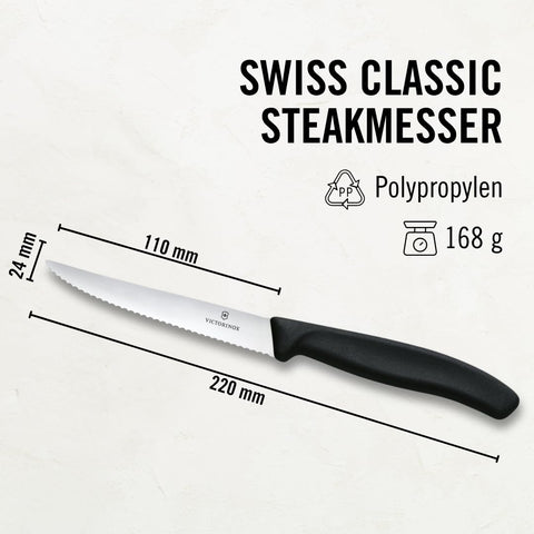 Victorinox Swiss Classic easy-to-clean stainless steel blades after-dinner cleanup.