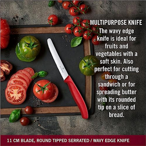 Victorinox Swiss Classic universal peeler with serrated edge for tough skins.