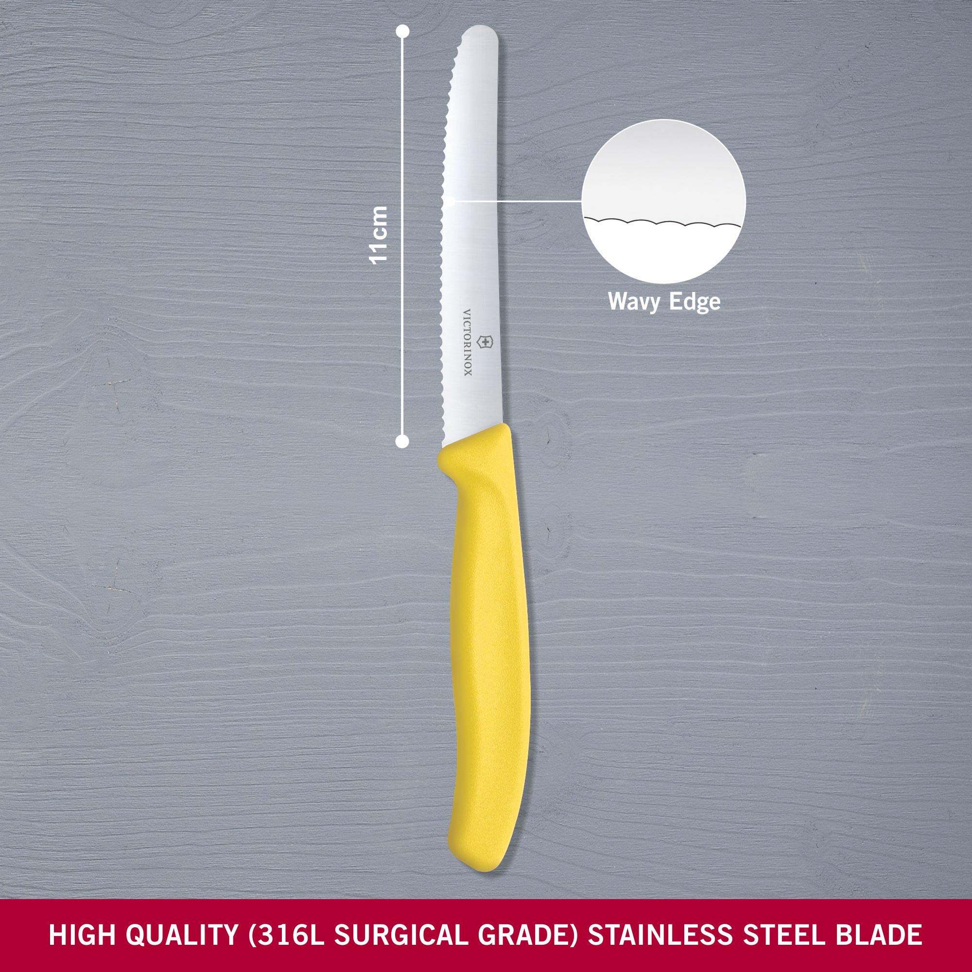 Victorinox VIC-6.7836.L118 handle-three-quarter-width-yellow for comfortable daily grip