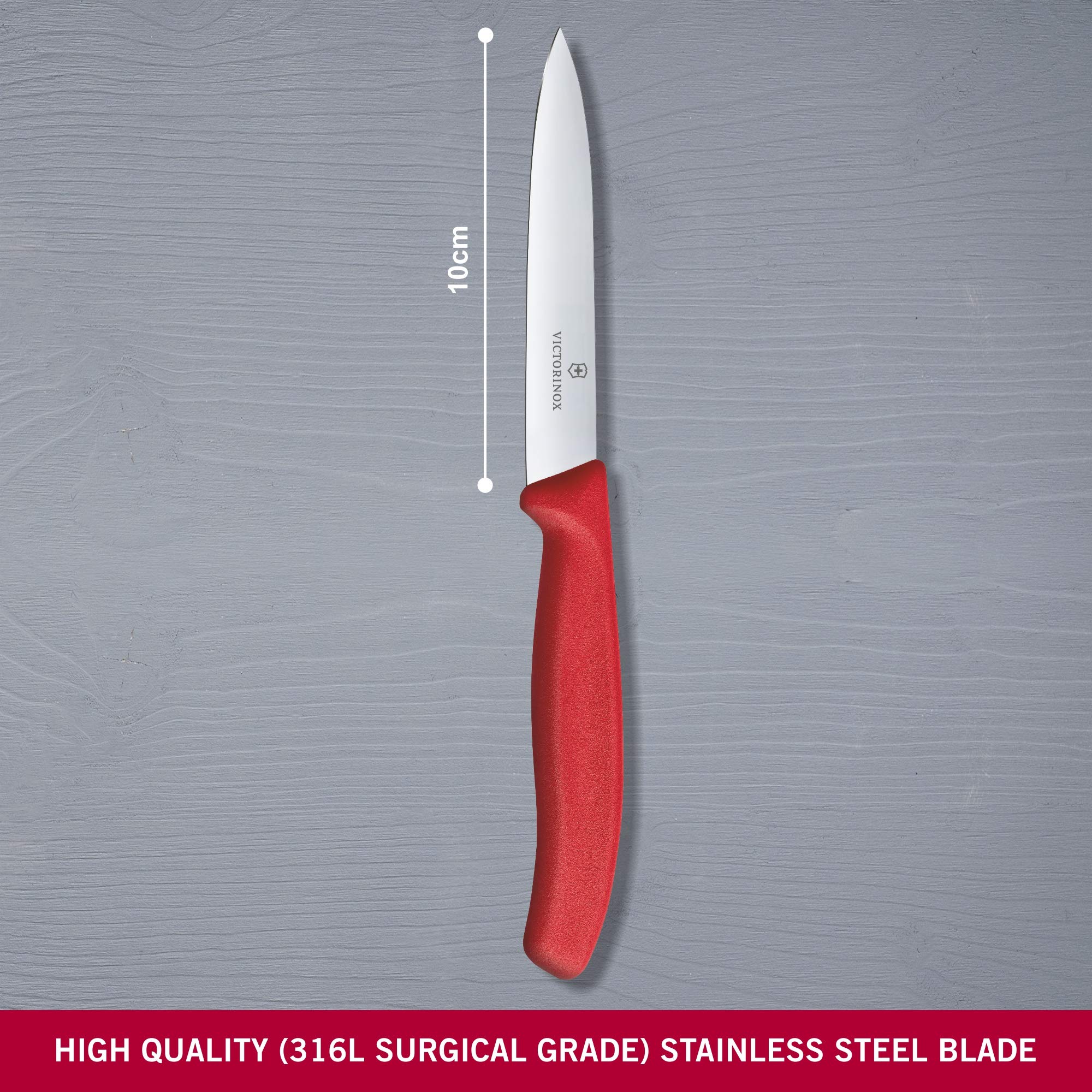 Victorinox VIC-67701 blade close-up highlighting spear point for clean cuts.