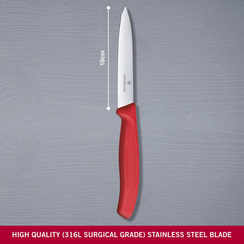Victorinox VIC-67701 blade close-up highlighting spear point for clean cuts.