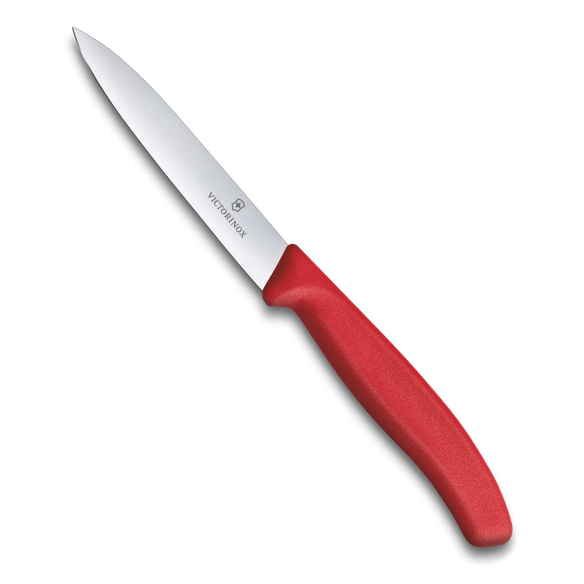 Victorinox VIC-67701 paring knife with red handle for precise peeling.