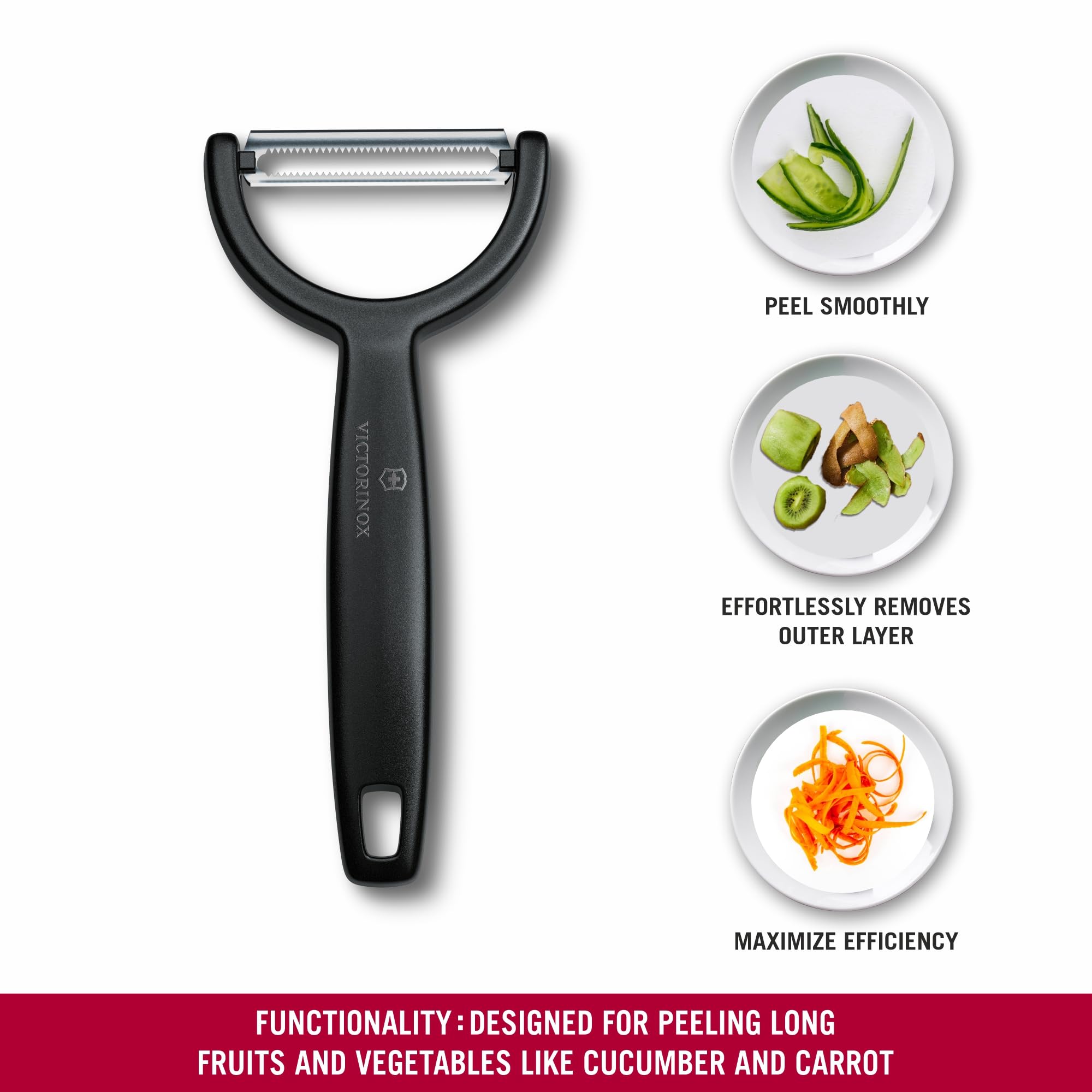 Victorinox Ypso peeler shows compact 145mm size for easy storage