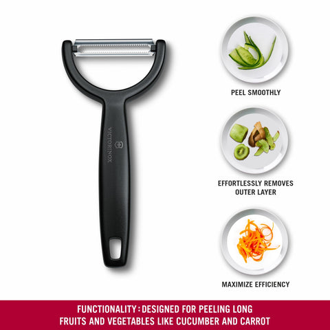 Victorinox Ypso peeler shows compact 145mm size for easy storage